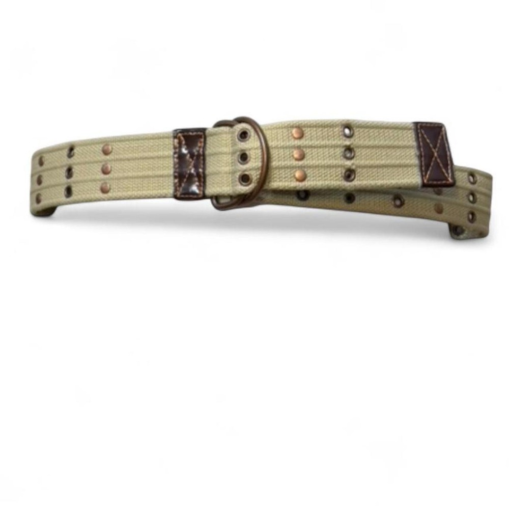 Vintage 90s Military Style Canvas D Ring Belt, Women's Size 3